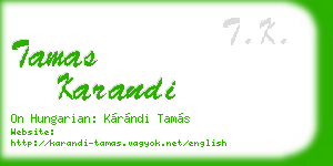 tamas karandi business card